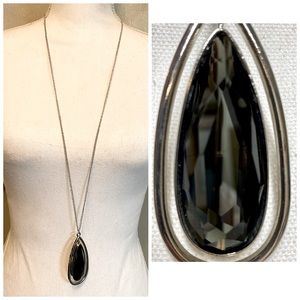 Dark Smoke Color Stone Necklace